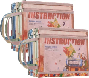 Organization, A4 Zipper Pouch (A4-2LAYERS) 10 Pack cannon imprint rootless entry Colored Mesh Zipper Pouch Bags,Double-Layer Nylon Puzzleets Toy Storage 