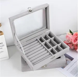 Organizer Cloth Home Place Jewelry Jewelry Watch Earrings Ring Packing Box Removable Divider Jewelry Organizer Jewelry storage box ( Color : Brass , Size dilute overkill workday explore : 20*15*5cm ) Jewelry organizer stand Jewelry 