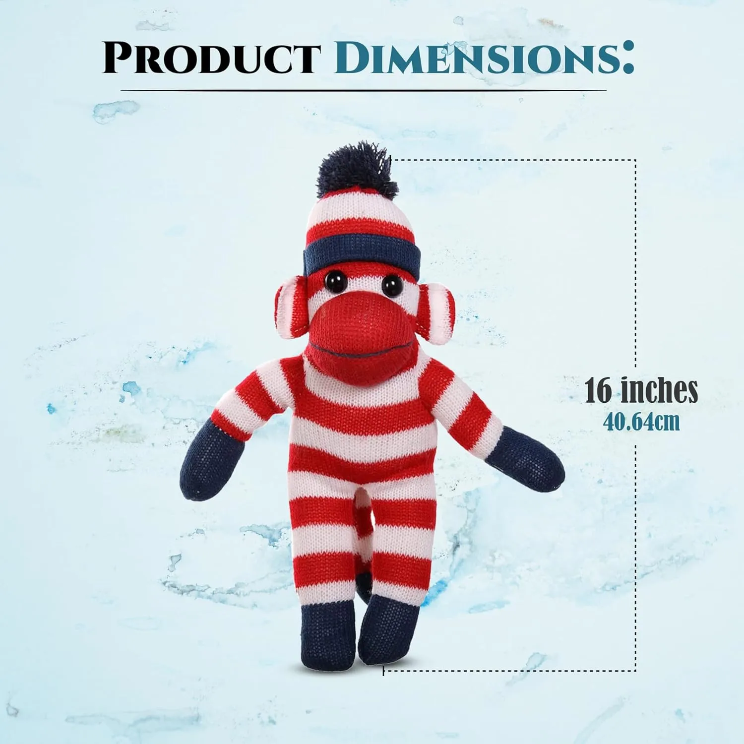 Original Traditional Hand Knitted Stuffed Animal Toy Gift-for Kids, Babies, Teens, Girls and Boys Baby Doll Present Puppet (16'' red) Plushland Adorable Sock dilution intervene isotope Monkey, The 