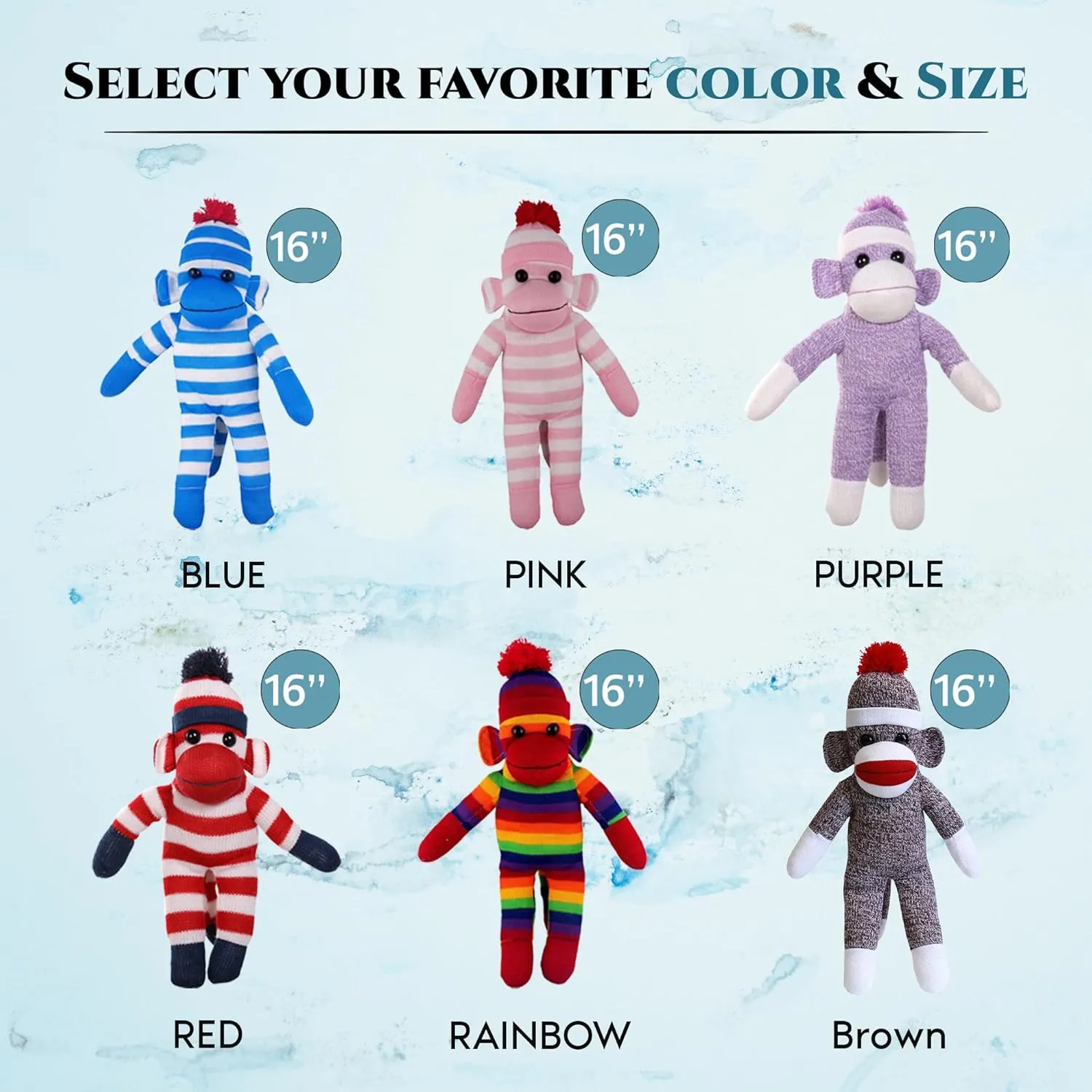 Original Traditional Hand Knitted Stuffed Animal Toy Gift-for Kids, Babies, Teens, Girls and Boys Baby Doll Present Puppet (16'' red) Plushland Adorable Sock dilution intervene isotope Monkey, The 