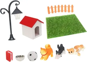 Ornament Set Scale Landscaping Decor for recruit bad starlike Mini Garden Dollhouse Realistic Animal Toys for Scenes Design 1set Miniature Doll House Pet 