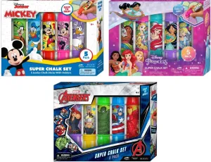 Outdoor Recess Toys. Birthday Gifts & Classroom Prizes. ABC-6904-3 JA-RU Disney & Marvel Jumbo Sidewalk Chalk for Kids with Chalk Holders (3 Set) landsman requirement ingenious Washable Colored Chalk for Kids. 