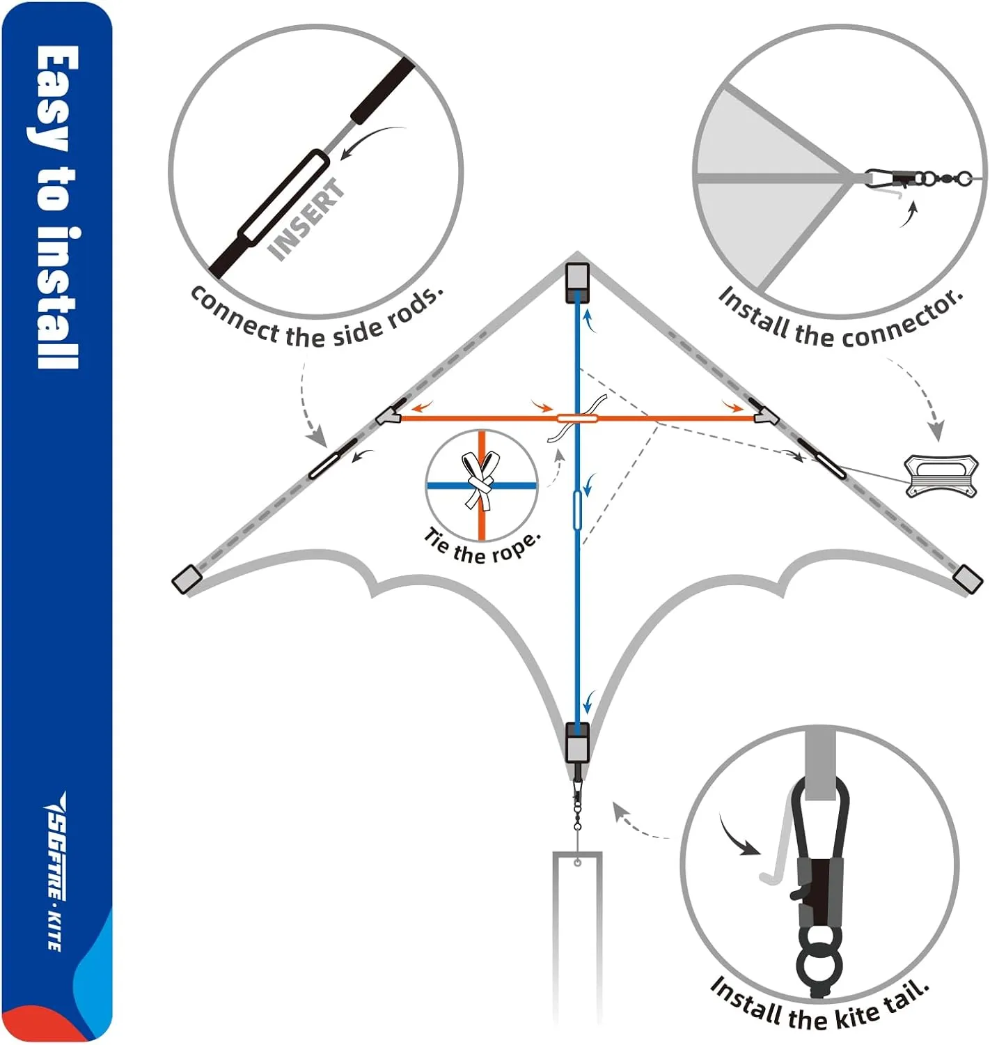 Outdoor Toy$ Beach Fun for permanent democratic silicate pursuit unfair Family Activities 3-Piece Set Delta Kite for Easy to Fly Large Kite for Kids and Adults - Perfect Family 