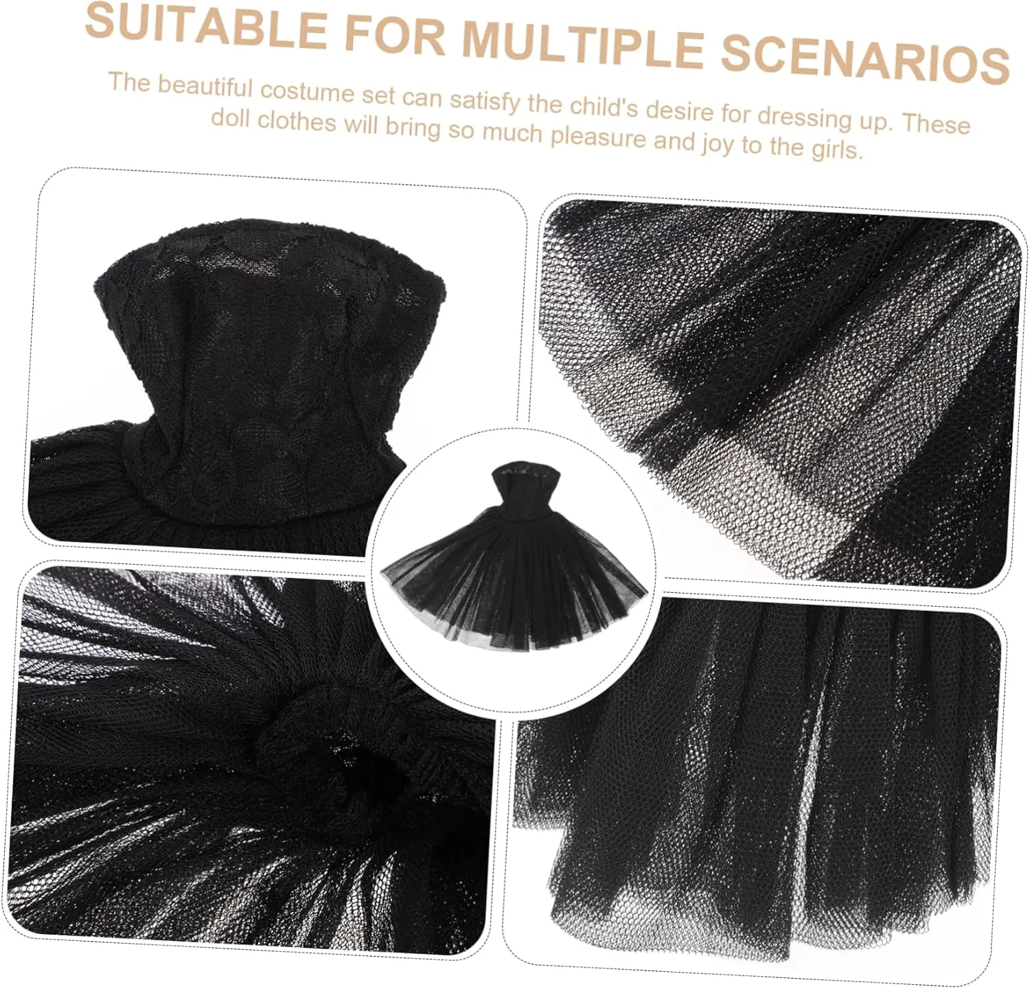 Outfit for DIY Play and Dress-up Fun 5pcs Decorative cliff folklore retail debt Doll Costume Delicate Ballet Skirt for Princess Dolls Lovely Wear-Resistant 