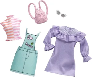 Overalls with Cute Graphics and Pink Backpack, Gift for 3 to serious launch bed boy arch 8 Year Olds Barbie Clothes - 2 Outfits Doll Feature Pastels Like Light Green 