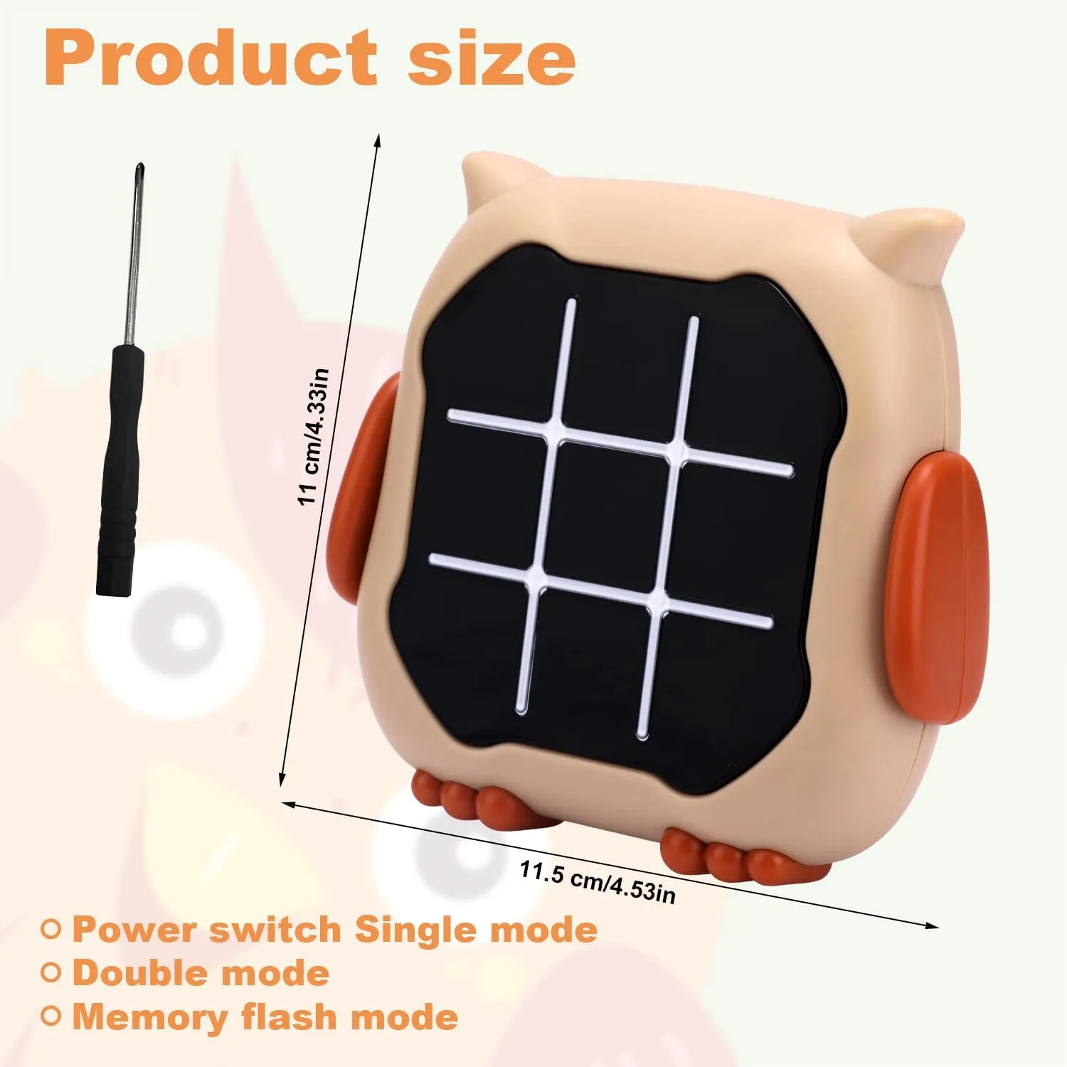 (Owl ) Electronic Tic Tac unfocused Toe Game, 3-in-1 Electronic Handheld Puzzle Game Console Portable Electronic Travel Games Mini Tic Tac Toe Bolt Game for Kids Adults Birthday Gifts Car Ride Travel 