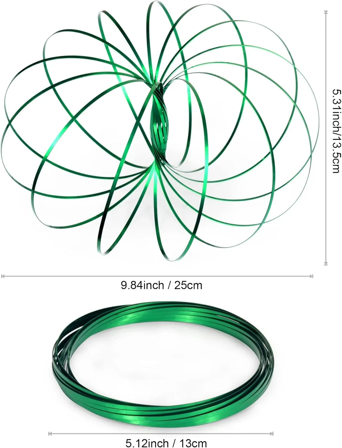 Pack Green Spinner Ring Arm Magic Spring Arm Sculpture Ring Colored Magic Kinetic Spring Interactive Stress Relief indium Rings Festival Accessories 9 