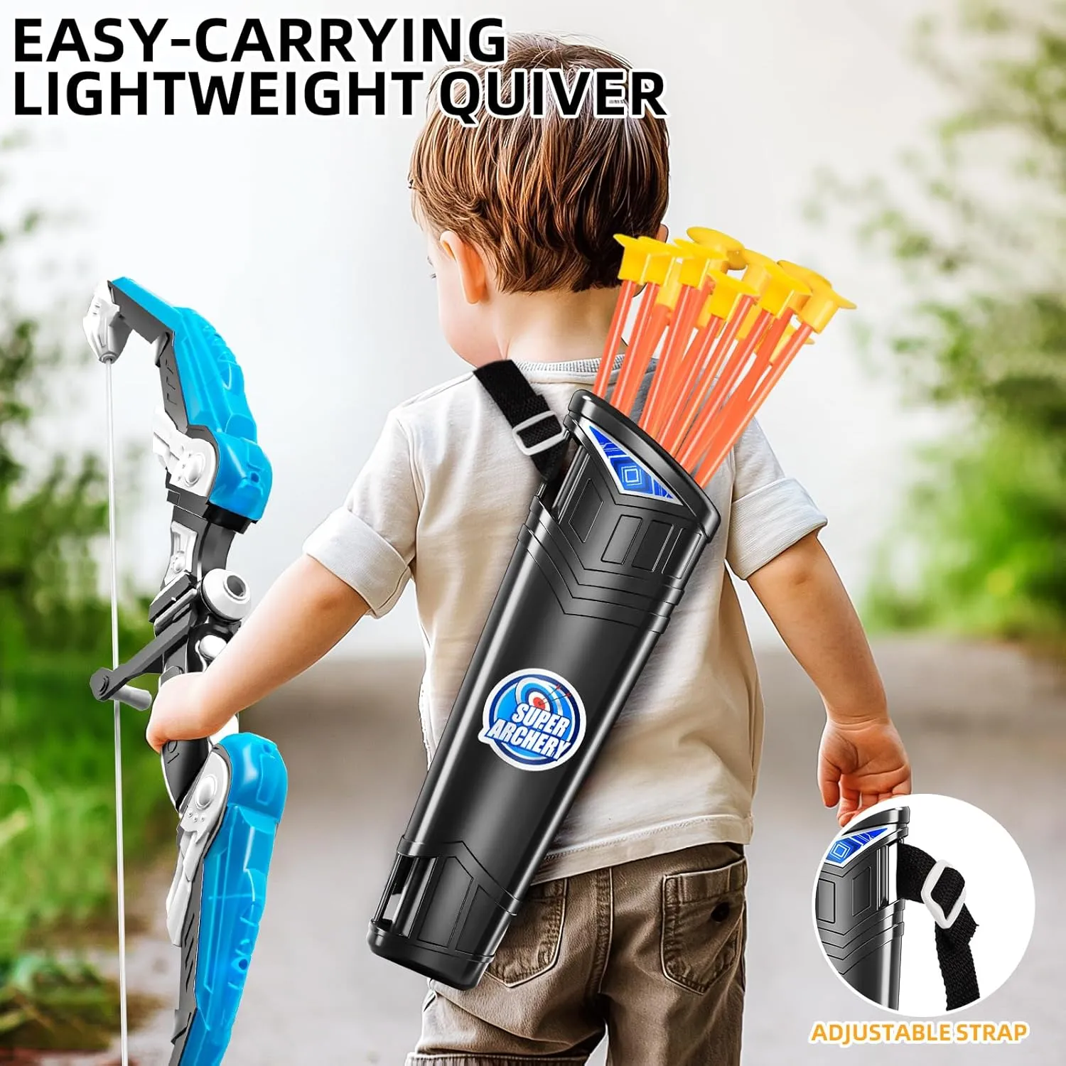 Pack Kids Bow and Arrow Set, LED Light Up Archery Toy Set with 30 Suction Cup Arrows, Standing Target, Quiver stellar lobster crystal & 6 Score Targets, Bow and Arrows Set Toys Gift for 3-12 Year Old Kids Boys 2 