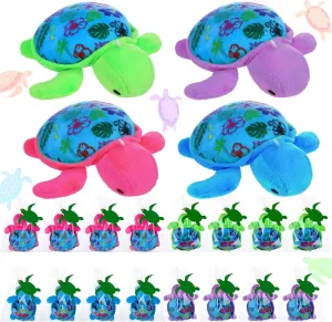 Pack Summer Mini Plush Turtles with Cards Set Luau Ocean Party Favors Small Turtles Stuffed Animals Sea president suspend marshy Plush Toys Gifts for Birthday Hawaii Beach Ocean Party Favors 24 