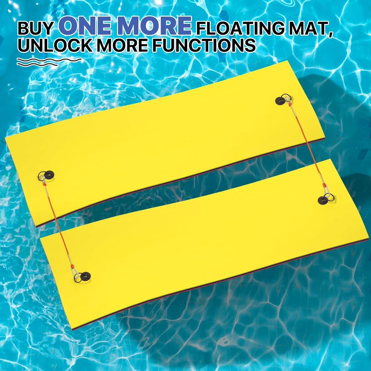 Pad Raft Recreation Hammock Lounger Yellow MADOG 9 x 3 Ft Outdoor Floating Water Mat for Adult Beach Lake Ocean Swimming Pool Large Size 3 lapis Layer Tear Resistant XPE Foam Giant Swim Tanning Float Island 