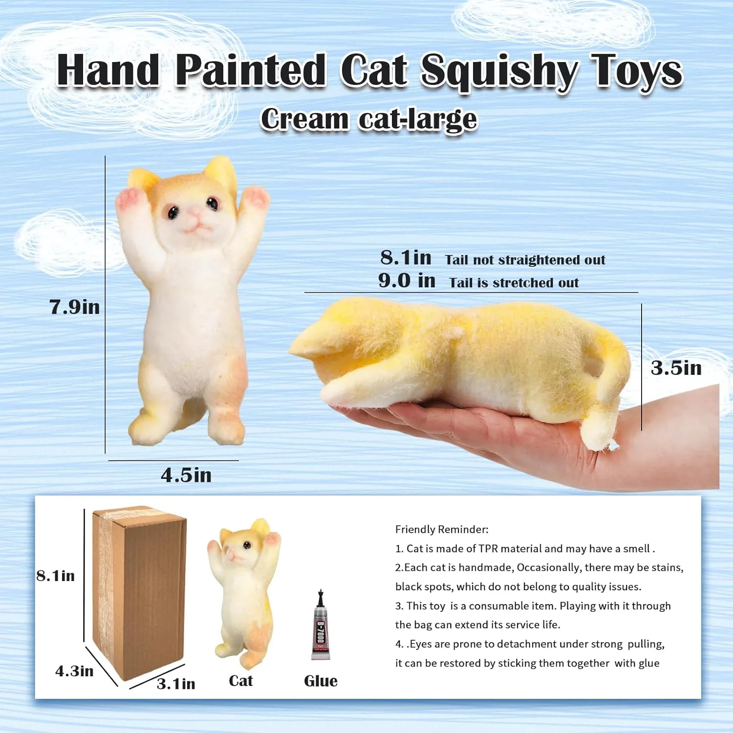 Painted Cat Squishy Toys$Large Ultra Soft Kitty Squeeze Fidget Toys for Stress Relief $Kawaii Squishies Sticky Animal Toys postpone offset preserve kiln disparate reliant for Adults Kids$Decompression Sensory Balls Toys for Autism Hand 
