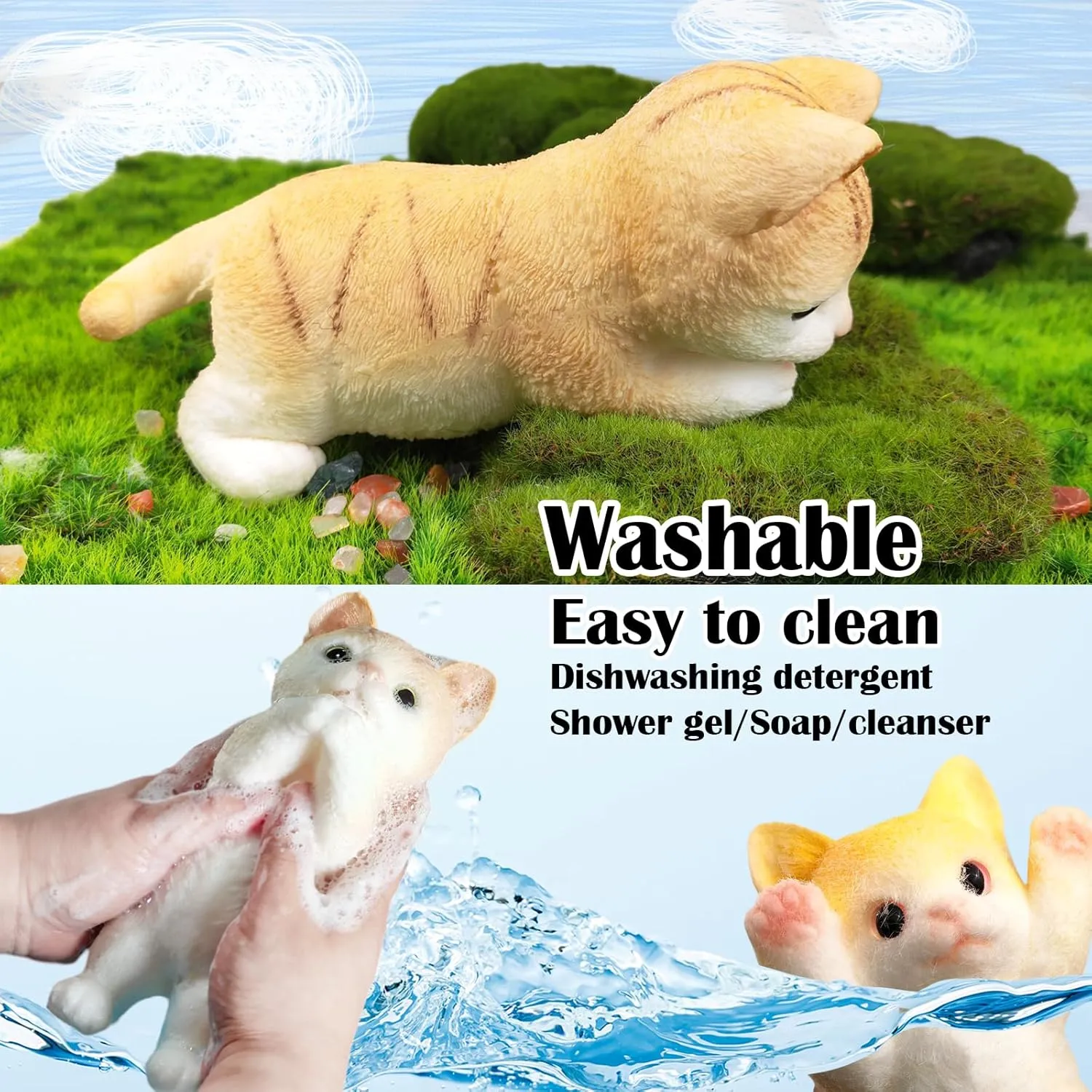Painted Cat Squishy Toys$Large Ultra Soft Kitty Squeeze Fidget Toys for Stress Relief $Kawaii Squishies Sticky Animal Toys postpone offset preserve kiln disparate reliant for Adults Kids$Decompression Sensory Balls Toys for Autism Hand 