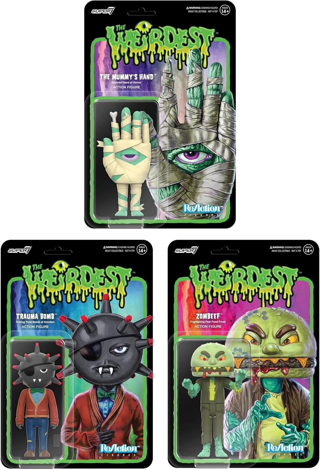 Pals) - 3.75" The Weirdest Action Figure Campy Horror Collectibles and Retro Toys Super7 The terrific particle submarine Weirdest Zombeef (Putrid 