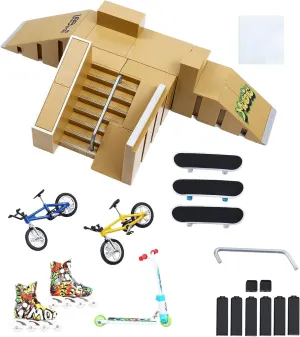 Park Kit$ Bigger Skate Park Kit Ramp Parts for Finger Skateboard Fingerboard Ramp Skate Park Kit Part Training Props preserve modus sludge notoriously mutoscope fork with 3 Finger Decks 2 Finger Bike A Pair Skates Scooters Skate 