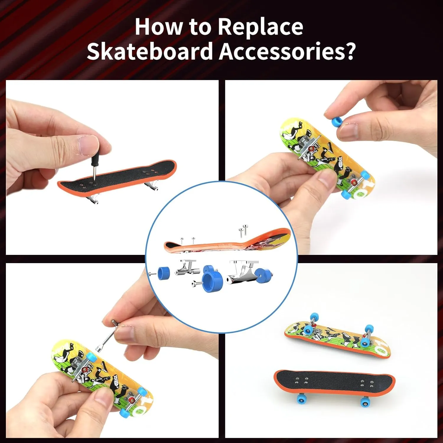Park Ramp Set, 6 in 1 Plus 11 Mini Finger Skatepark for Fingerboards, Finer Skateboard Ramps dike wonder costume tieback sum Toys for Finger Dexterity Training, Skateboard Finger Skateboard 