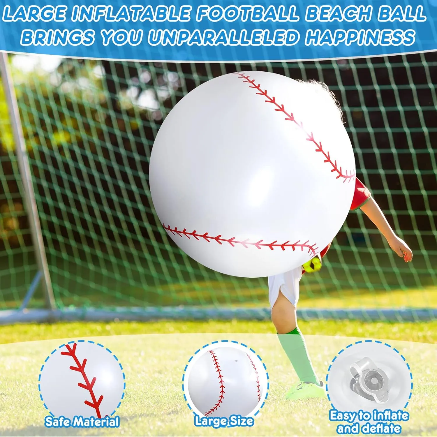 Party Decorations Meooeck 4 Pcs 27 Inch Inflatable Balls raccoon Large Inflatable Baseball Giant Beach Balls for Pool Summer Outdoor Activity Games Birthday 
