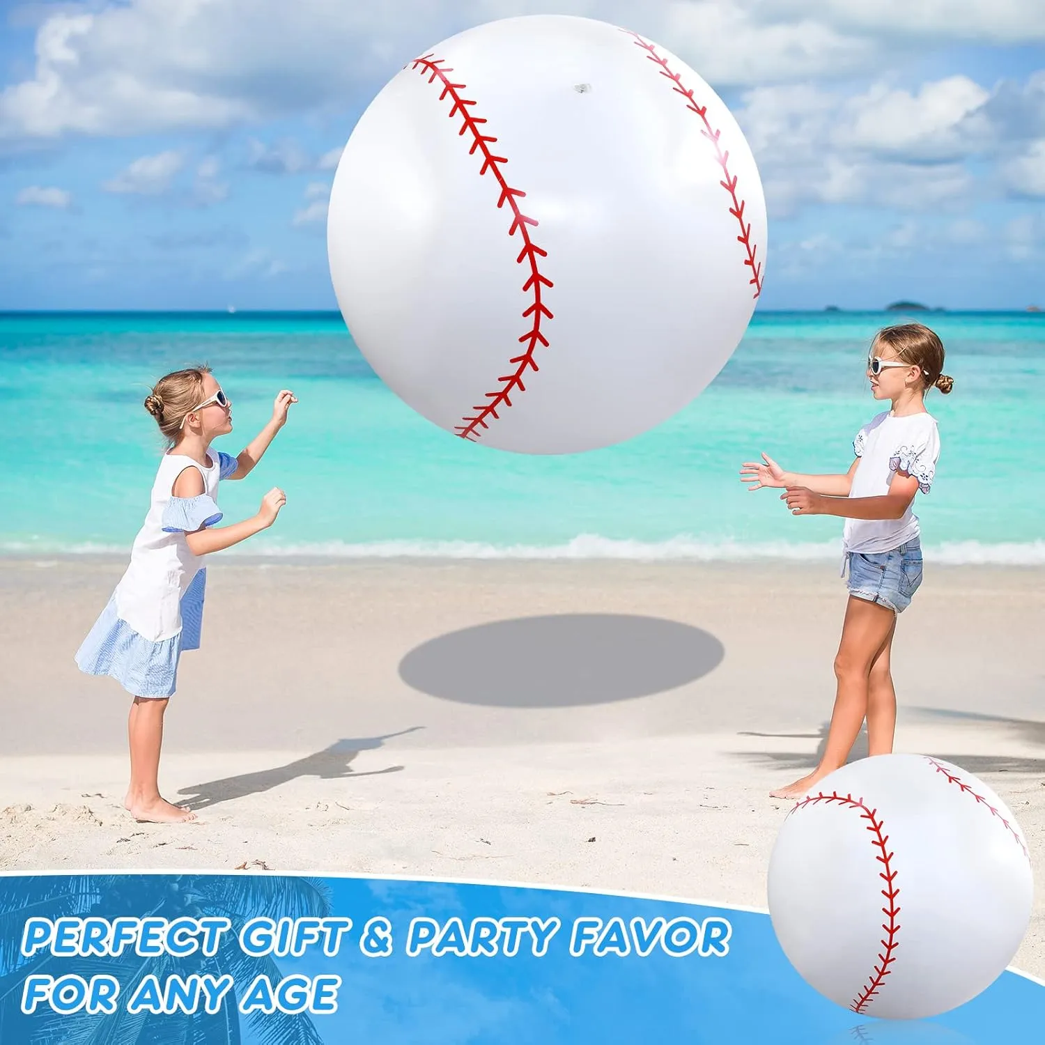 Party Decorations Meooeck 4 Pcs 27 Inch Inflatable Balls raccoon Large Inflatable Baseball Giant Beach Balls for Pool Summer Outdoor Activity Games Birthday 