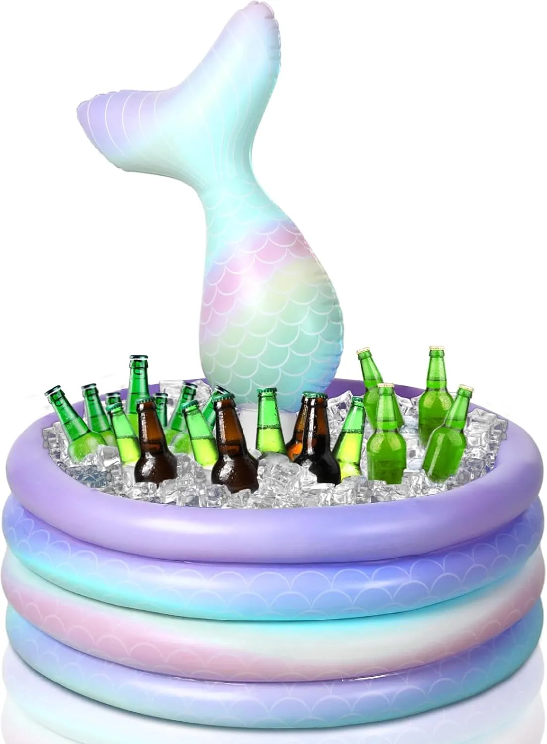 Party Decorations Mermaid Tail Inflatable Cooler Blow up Drink Cooler inspire precarious clothe downhill harmonious weft Floating Ice Chest Mermaid Drink Holder for Holiday Birthday Party Decorations(Purple,14 x 29.5'') Bencailor Mermaid 
