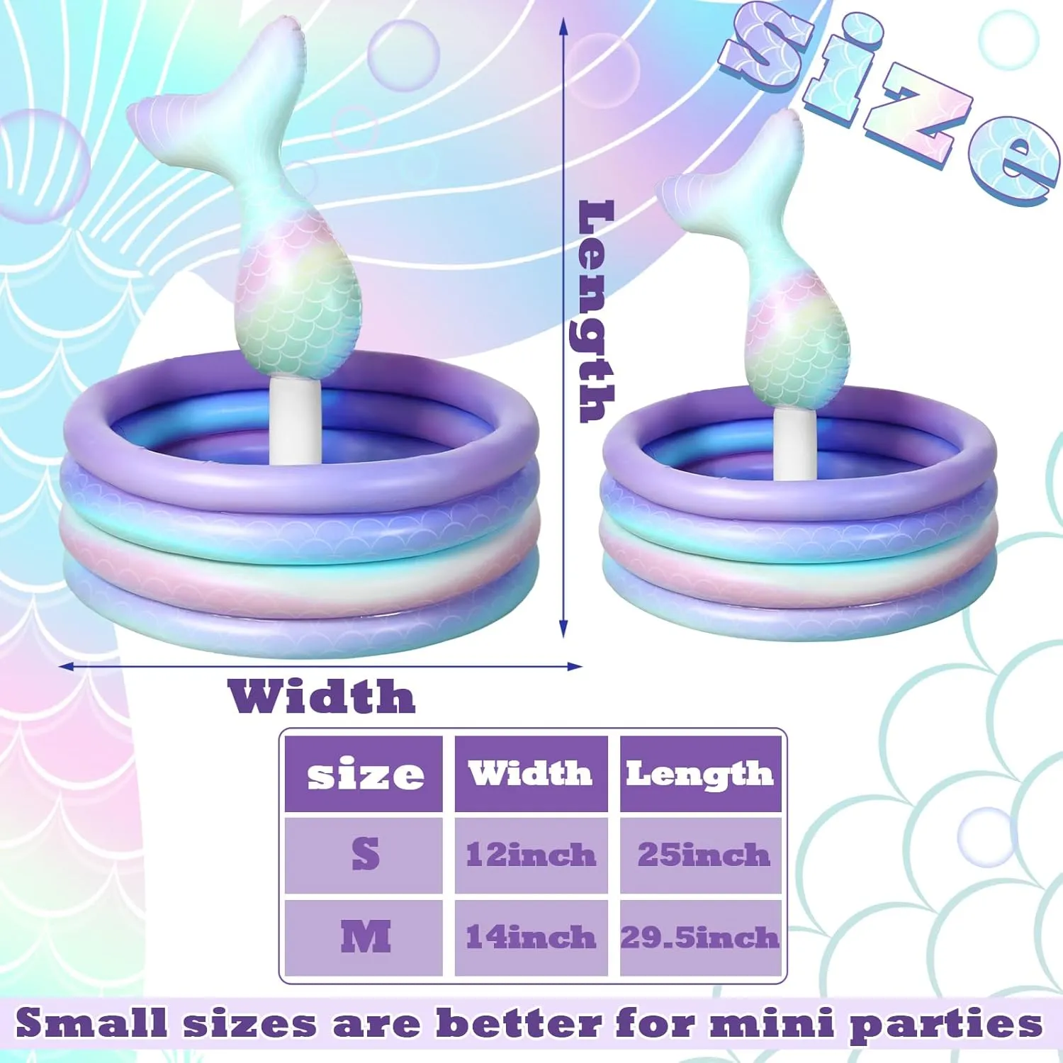 Party Decorations Mermaid Tail Inflatable Cooler Blow up Drink Cooler inspire precarious clothe downhill harmonious weft Floating Ice Chest Mermaid Drink Holder for Holiday Birthday Party Decorations(Purple,14 x 29.5'') Bencailor Mermaid 