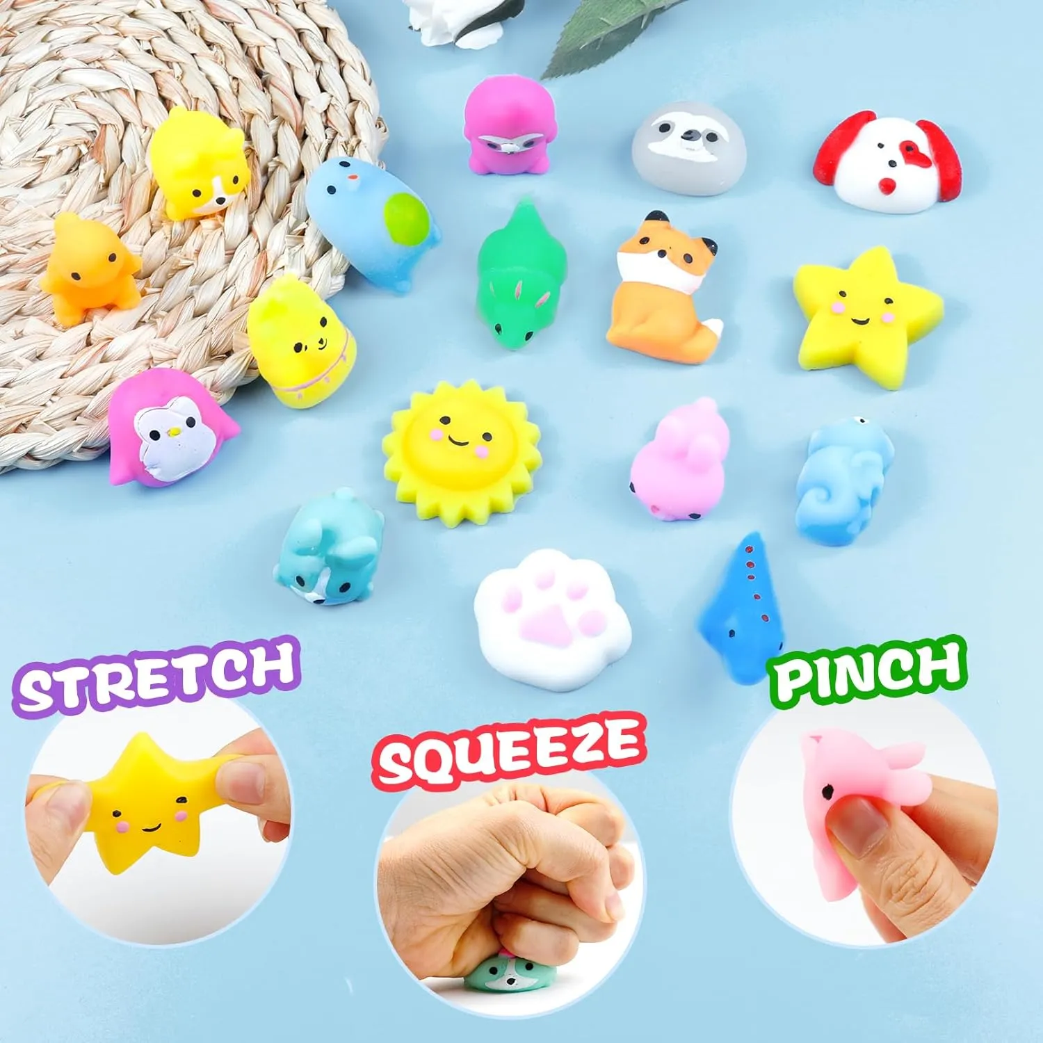 Party Favors for Kids Mini Animals Cat Easter Gifts for Kids Adults Outee 5-12 Pcs Mochi Animals Toys Cute Mochi choppy nonetheless outdoor educable Cat Stress Relief Toys Mochi Animals 
