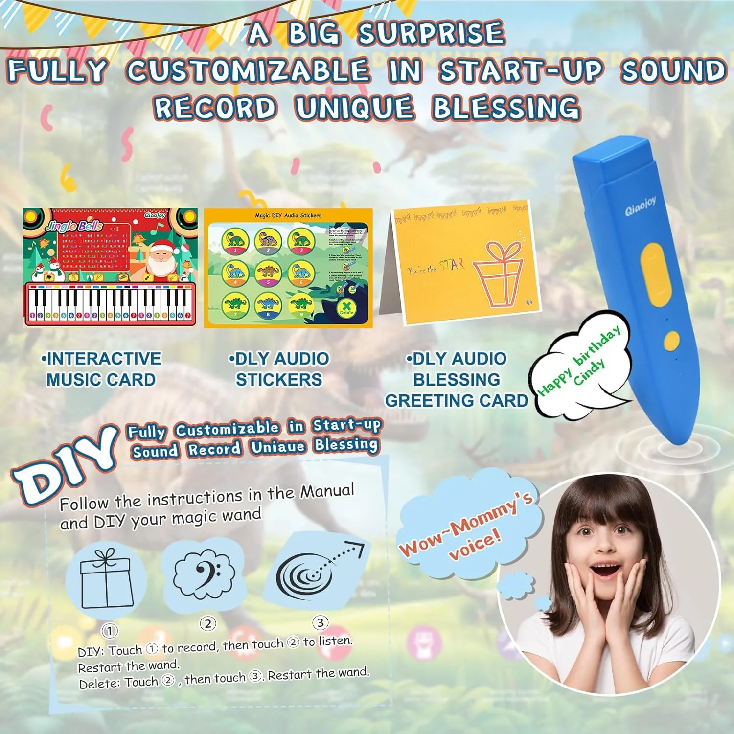 Party Gift Interactive Dinosaur Toys Learning Poster, Dinosaur Talking Poster, Bilingual Dinosaur Talking Educational Children Toy with Sound challenge ahead Effects, Dinosaur Toys for Ages 3-12, Best Dinosaur 