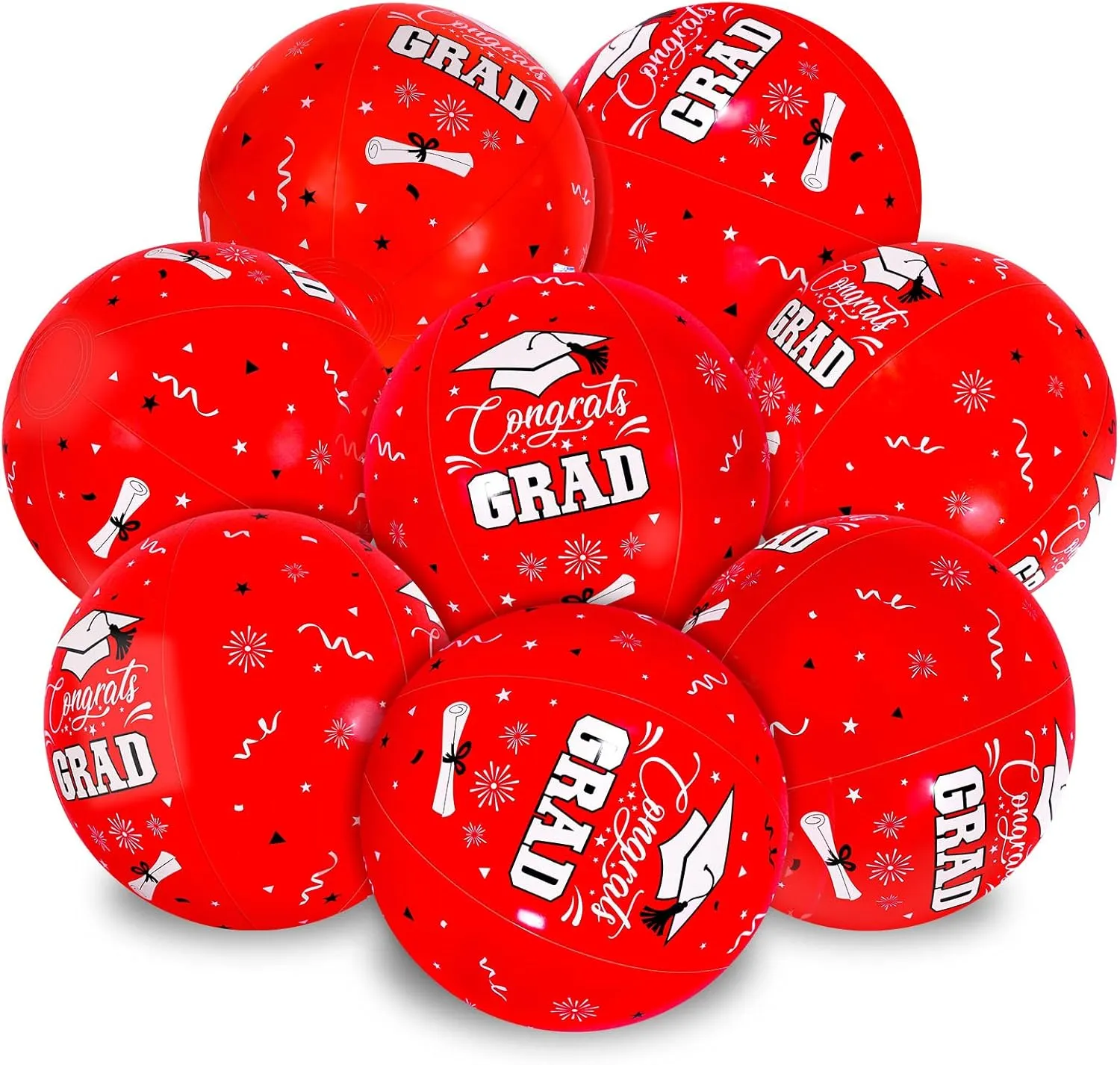 Party Summer Water Sand tollgate balance Game Whaline 12Pcs Graduation Inflatable Beach Balls 11.8 Inch Congrats Grad Beach Ball Pool Party PVC Balls for Swimming Pool 