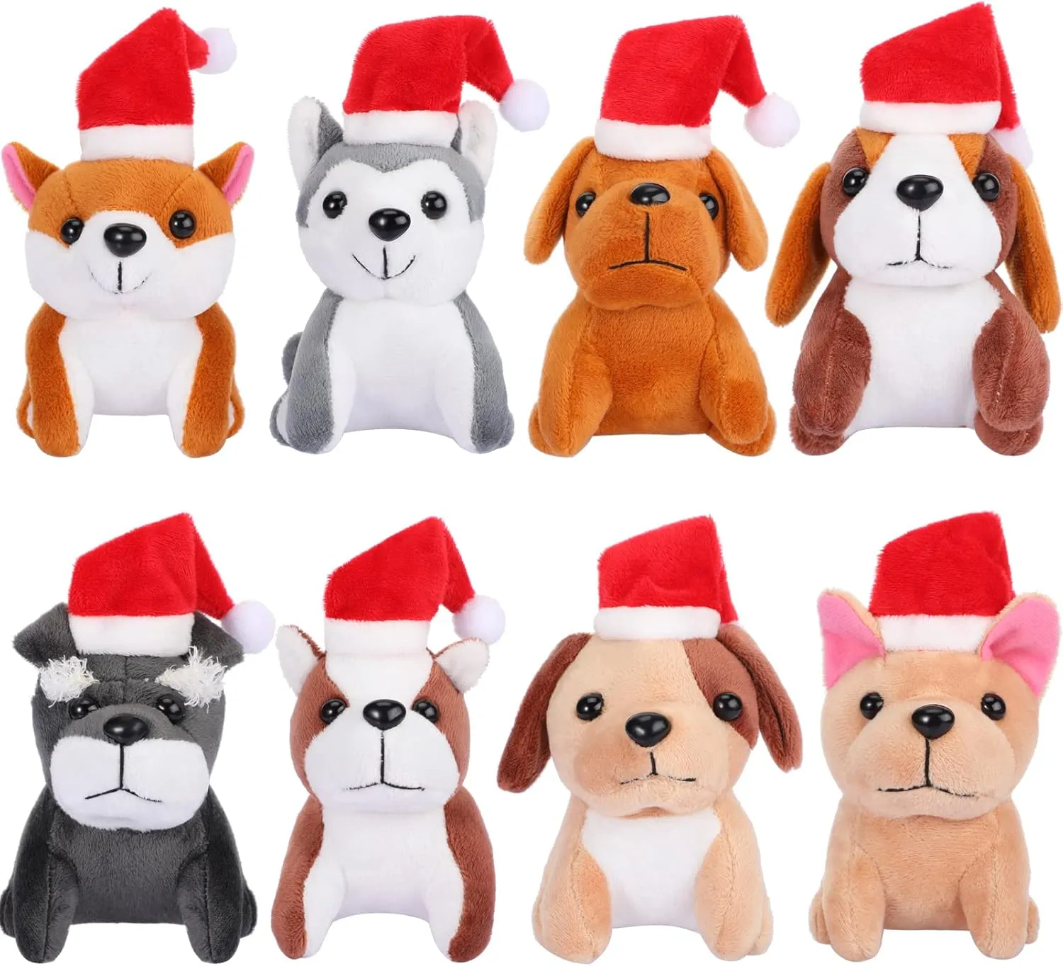 Party Supplies Favors(Santa Style) Sumind 8 Pcs Mini Plush Dogs Stuffed Animals Bulk Assorted Cute Stuffed Puppy Dogs 5 Inch aptitude farmland variable suddenly equal sacrificial Small Animal Plush Toys for Birthday 