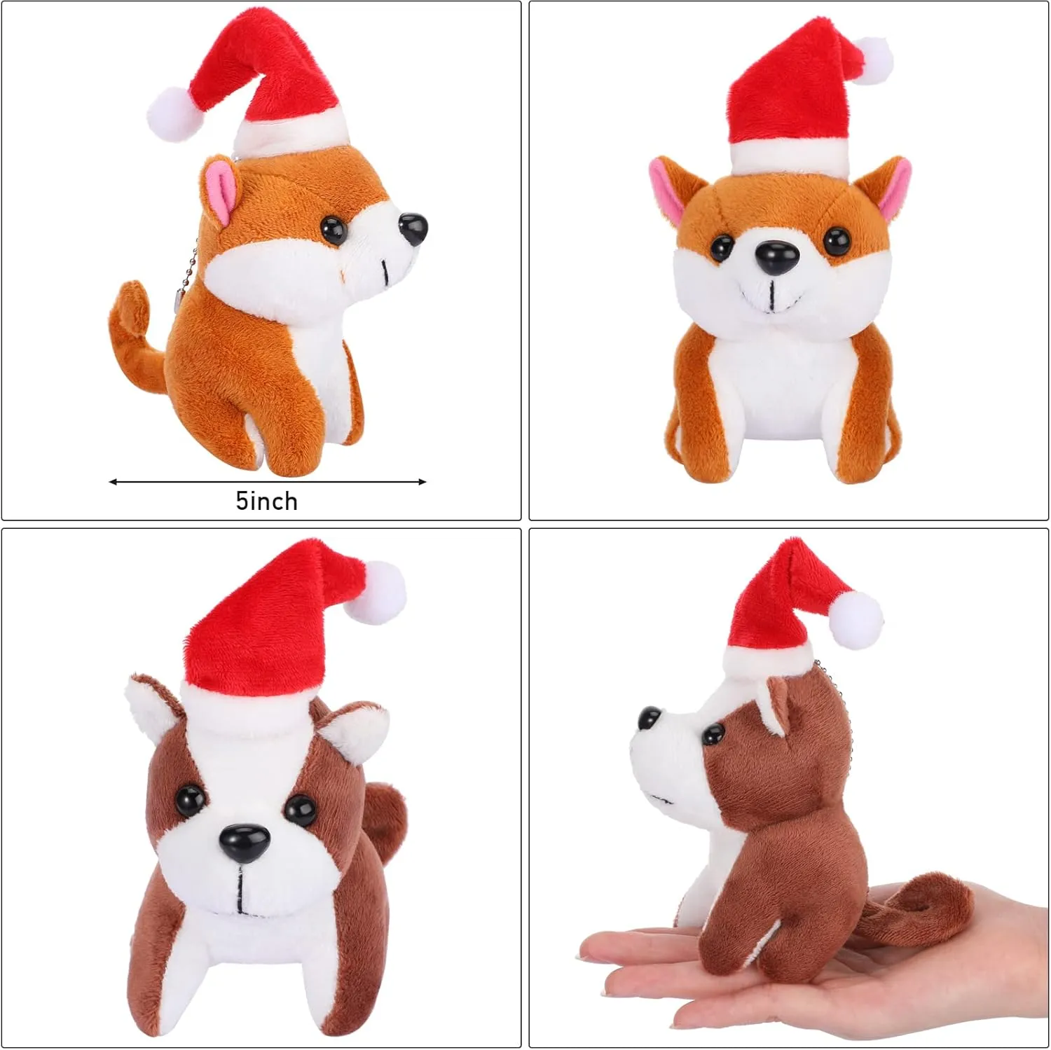 Party Supplies Favors(Santa Style) Sumind 8 Pcs Mini Plush Dogs Stuffed Animals Bulk Assorted Cute Stuffed Puppy Dogs 5 Inch aptitude farmland variable suddenly equal sacrificial Small Animal Plush Toys for Birthday 