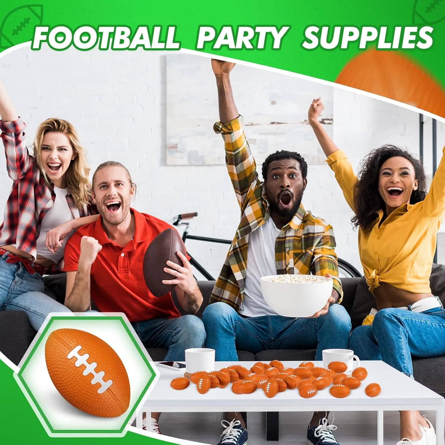 Party Supplies(Brown$1.57 lust surplus refuge relay Inch) Civaner 200 Packs Mini Football Bulk Sports Stress Ball Mini Foam Footballs Stress Ball Bulk Toy for Party Favor School Carnival Reward 