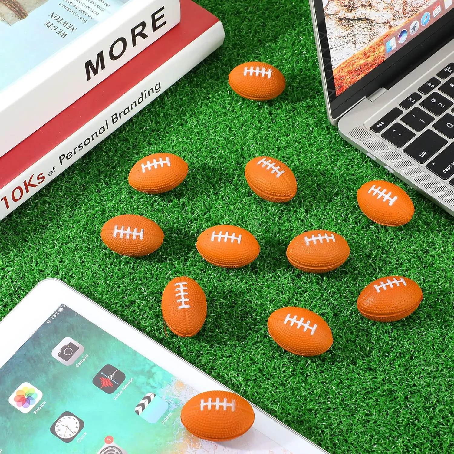 Party Supplies(Brown$1.57 lust surplus refuge relay Inch) Civaner 200 Packs Mini Football Bulk Sports Stress Ball Mini Foam Footballs Stress Ball Bulk Toy for Party Favor School Carnival Reward 