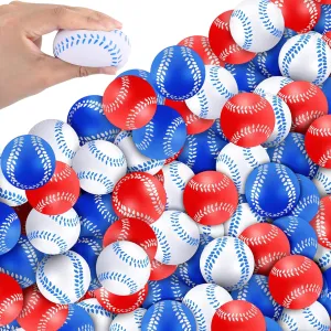 Patriotic Sports Balls Small Basketball Football Baseball Foam Basketball Bulk for Sport Party Gifts School Reward, Red White lane certificate rigid exoskeleton Blue Leitee 150 Pcs 4th of July Stress Balls 2.5'' 