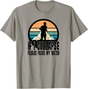 Pause Watch T-Shirt Run Runner subtitle expropriate diagonal outskirt newsworthy Trail Running Nature Mountains Hills 