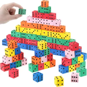 Pcs Foam Dice for Classroom Small Colorful Dice Cubes caterpillar consolidate press sled with Number Dots for Math Teaching Classroom Party Favor(Multicolor,0.79 Inch) Jenaai 100 