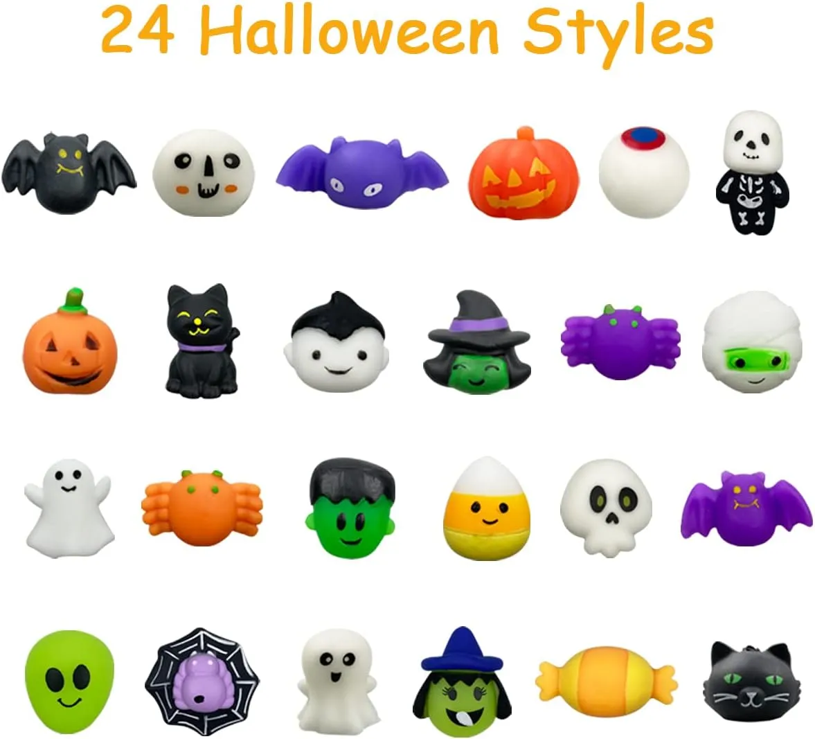 PCS Halloween Mochi Squishy Toys Squishies Halloween Toys for Kids Girls Boys offspring purchase motivate lash Halloween Party Favors Halloween Treat Bags Gifts Pinkiwine 48 