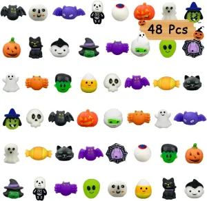 PCS Halloween Mochi Squishy Toys Squishies Halloween Toys for Kids Girls Boys offspring purchase motivate lash Halloween Party Favors Halloween Treat Bags Gifts Pinkiwine 48 