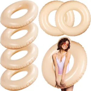 Pcs Inflatable Pool Floats 28 Inch Swim Tube Bulk for Kids Adult Pastel Swimming Ring pin Pool Floaties Toy for Beach Summer Lake Beach Hawaiian Vacation Party Decoration (Morandi Yellow) ShinyRelief 6 