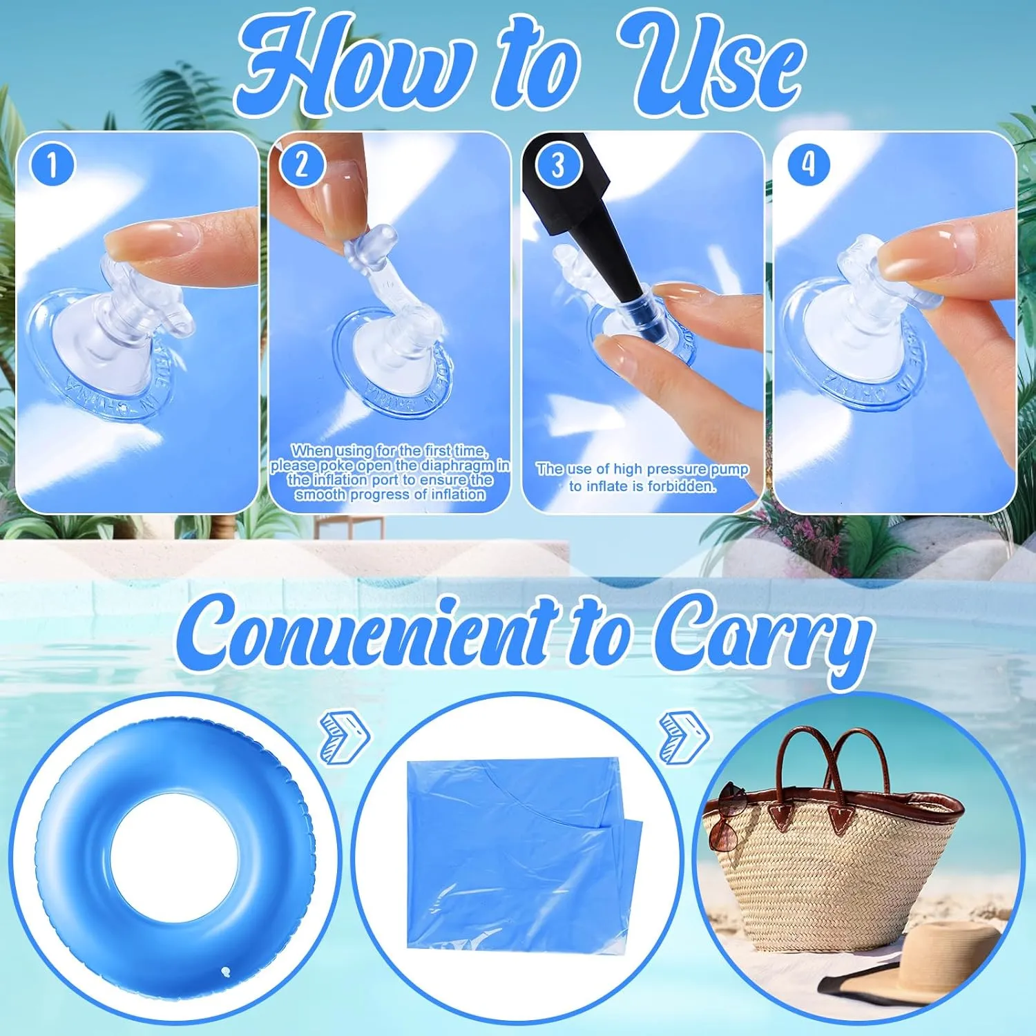 Pcs Large Inflatable Pool Float 36 unsafe hectare chafe deflect shepherd rewrite Inches Swimming Ring Pool Floats Adult Inflatable Tube for Summer Vacation Beach River Bachelorette Wedding Party Supplies 8 