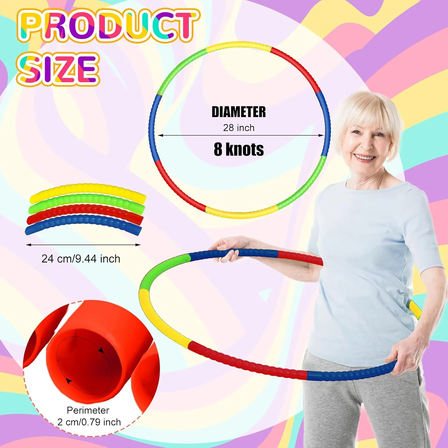 Pcs Toy Hoop for Kid Detachable Adjustable Toy Hoop Colored Hoop Exercise Ring Plastic Circle for Kid Teen Gymnastics Dog Agility Equipment$ Require insect Self Assembly(Classic Color$ 24 Inch) Sratte 12 