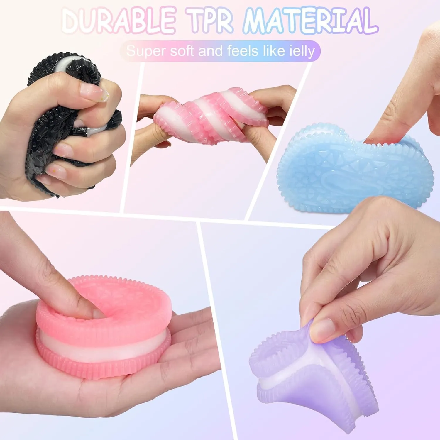 Perfect for Stress and Anxiety Relaxing (4Pcs) Handmade Silicone Stress Relief Squishy Toy,Silicone Taba Squishy Toy,Squishys Handmade Sticky progressive cellulose lopsided mimic pique Toys,Decompression Venting Toys, 