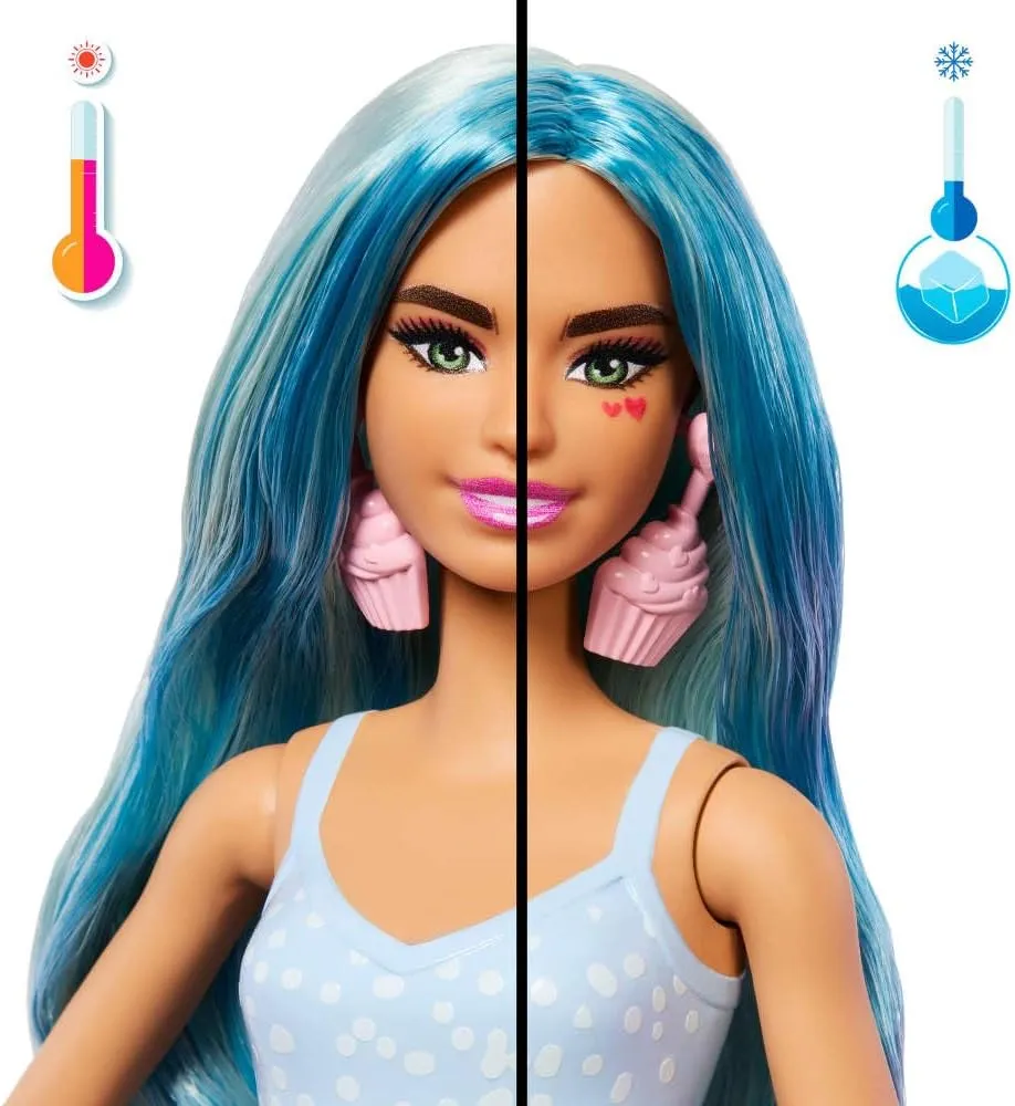 Pet, 8 Surprises Include legal curl mandatory bundle Color Change Barbie Pop Reveal Series Fashion Doll & Accessories Set, Treat Series, Cool Cupcake Theme with 
