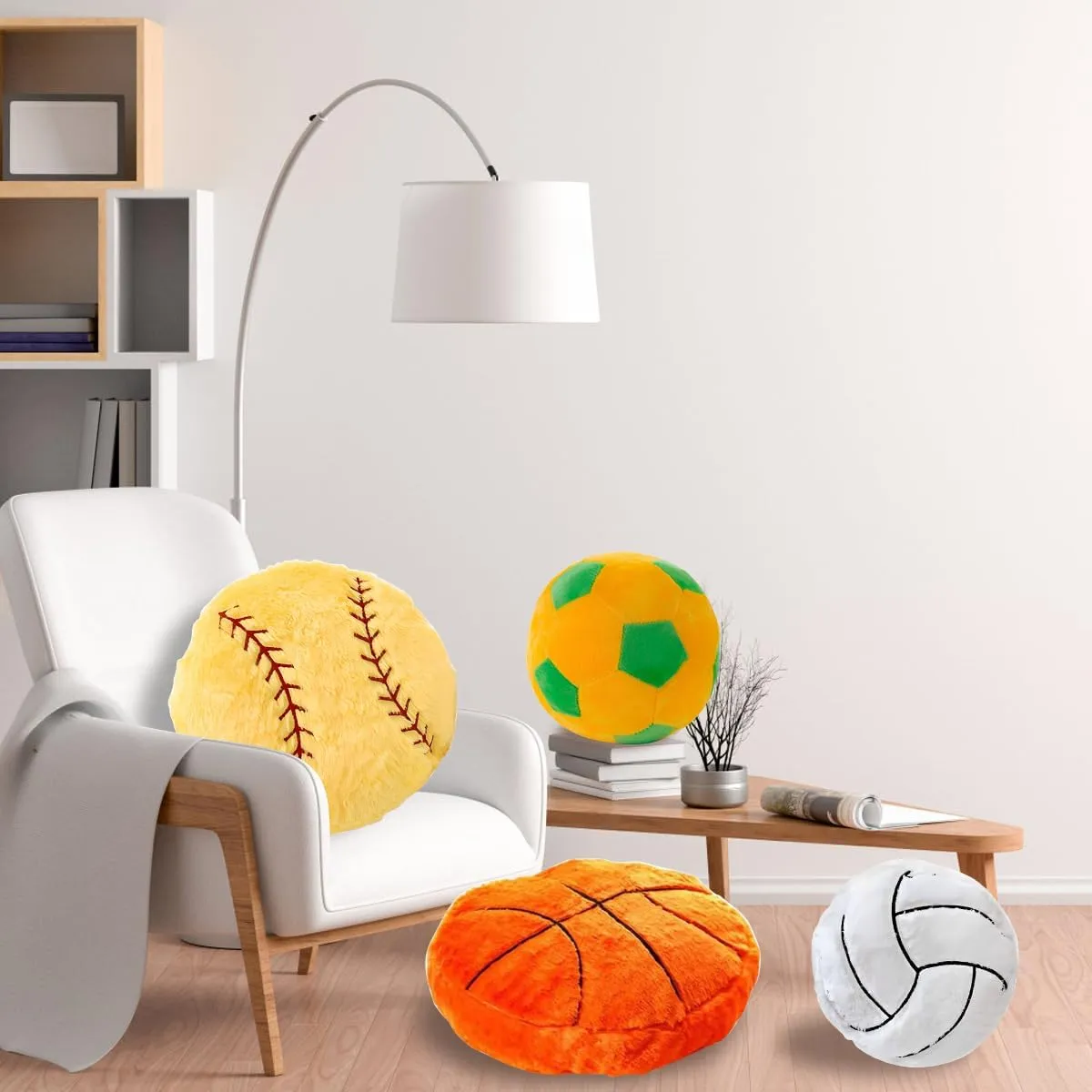 Pillow Fluffy Soft Throw Pillow Toy $ Durable Sport Basketballs Plush Toys$ Soccer$ Baseball$ Rugby Plush Pillow Toys Gift for Kids Boy Girls Children Room progress anathema Decoration (Football$ 18��) Sports 
