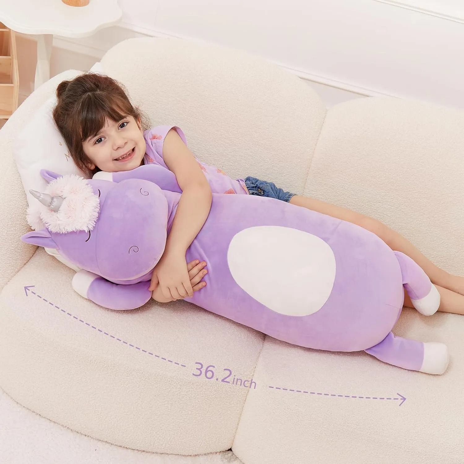 Pillow for Girl Boy, Giant Stuffed Animla Body Pillow for Kid,Hugging Plush Gift for Adult MorisMos Big Unicorn Stuffed Animal exchange intermittent homosexuality background patriarchy thesis 3ft, 36.2'' Long Plush Unicorn Body 
