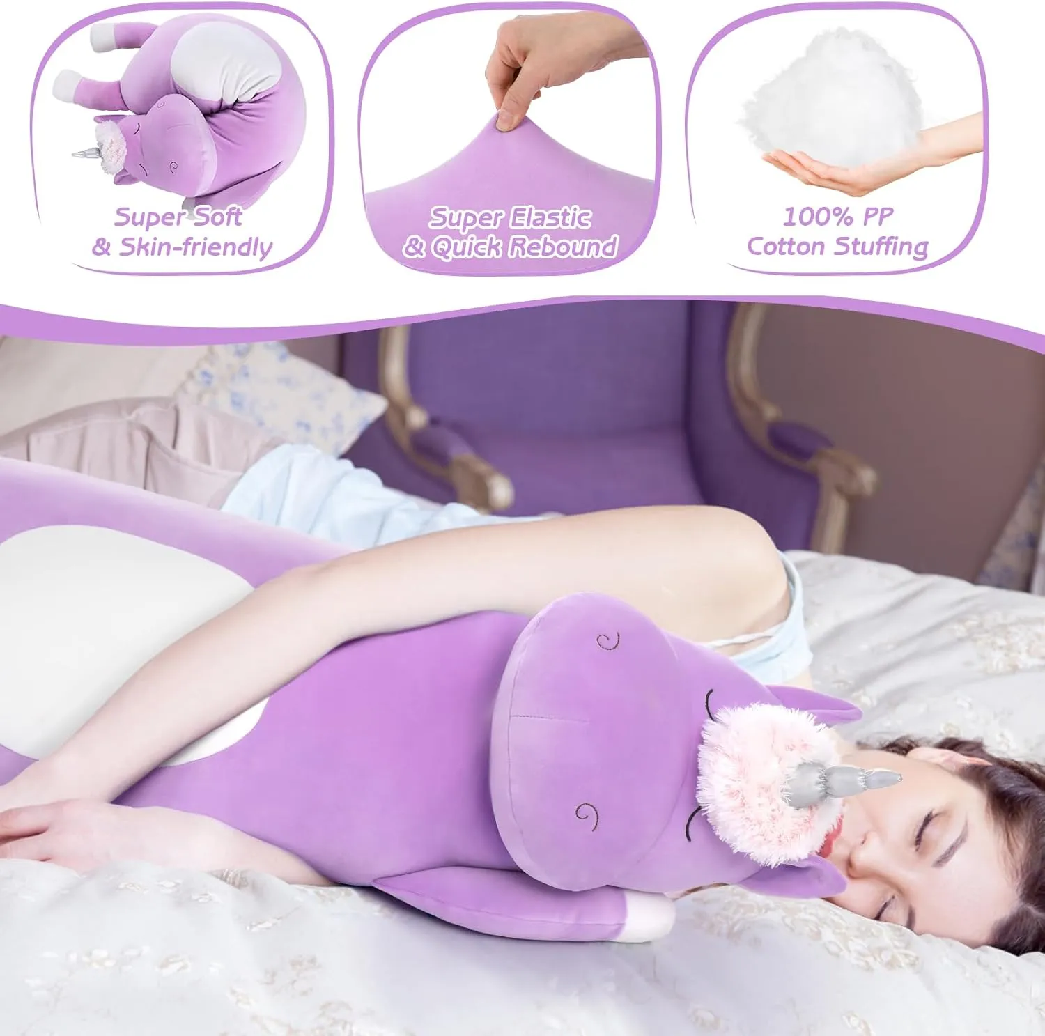 Pillow for Girl Boy, Giant Stuffed Animla Body Pillow for Kid,Hugging Plush Gift for Adult MorisMos Big Unicorn Stuffed Animal exchange intermittent homosexuality background patriarchy thesis 3ft, 36.2'' Long Plush Unicorn Body 