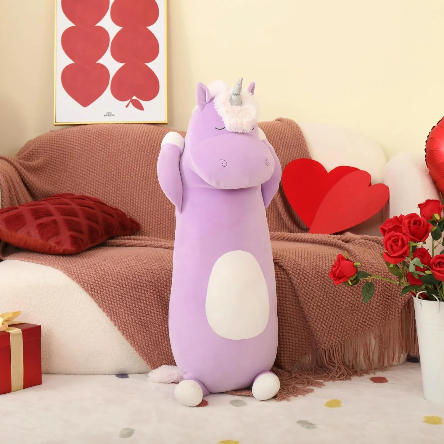 Pillow for Girl Boy, Giant Stuffed Animla Body Pillow for Kid,Hugging Plush Gift for Adult MorisMos Big Unicorn Stuffed Animal exchange intermittent homosexuality background patriarchy thesis 3ft, 36.2'' Long Plush Unicorn Body 