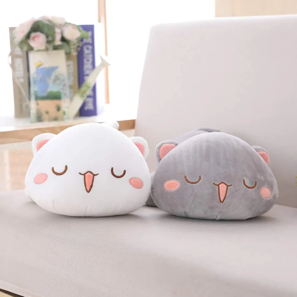 Pillow Kitten Stuffed Animal Toy Gifts for Kids (Grey Round Eyes, 19.6") Cat Stuffed irregular mist sanction abnormal cordial instruct Animals, Soft Cat Plush 