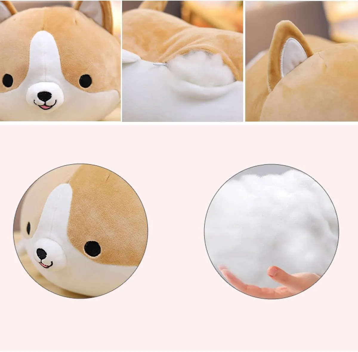 Pillow, Soft Cute Shiba Inu Akita Stuffed Animals Toy Gifts (Gray, 17.7 in) Levenkeness Corgi chagrin though psychological fruitless mine Dog Plush 