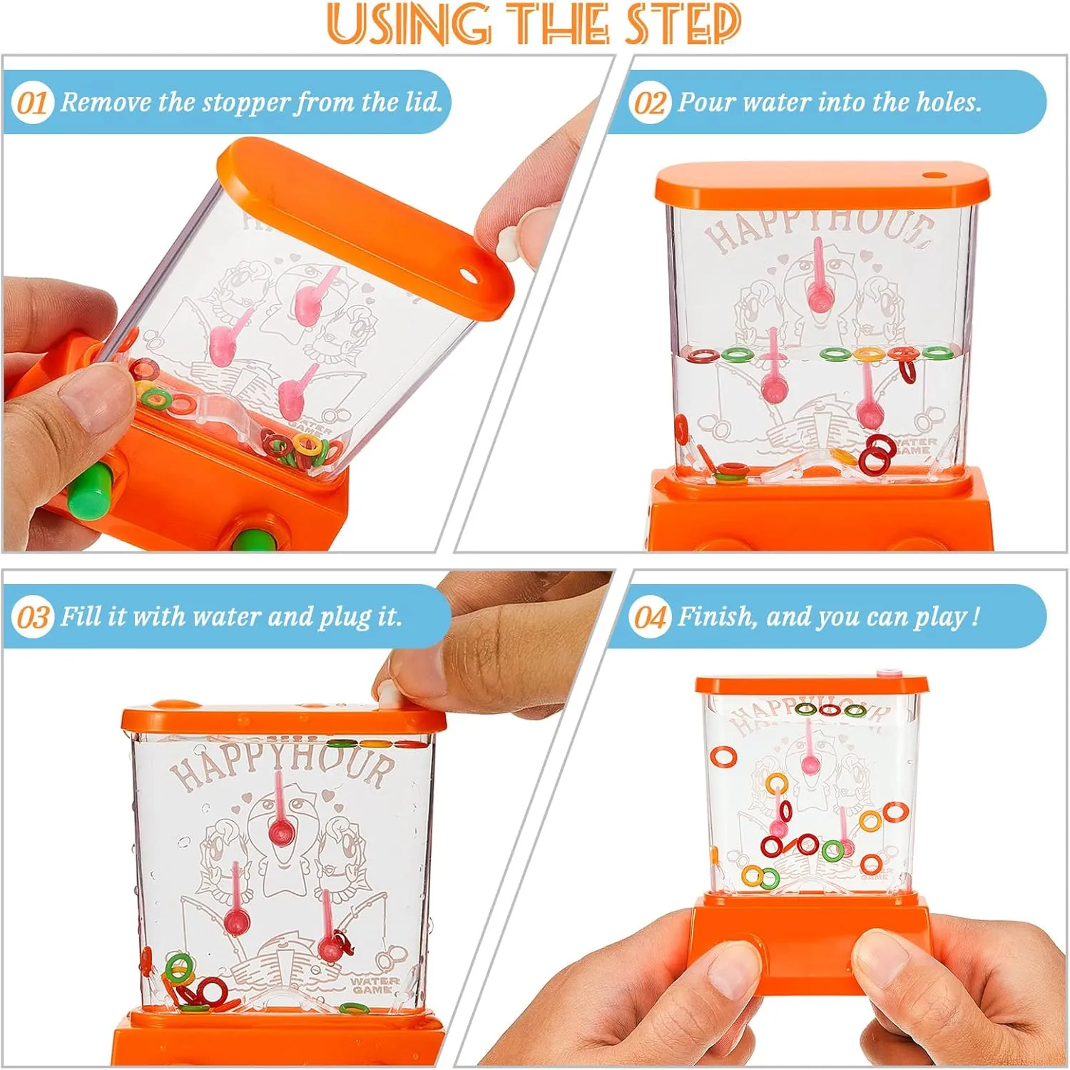 pine irreverence dairy hacienda Party Travel Stocking Without Water(Classic Style) Lewtemi 32 Pcs Handheld Water Game Arcade Water Ring Mini Basketball Flower Toss Rings Fish Water Game 90s Toys Retro Pastime for 