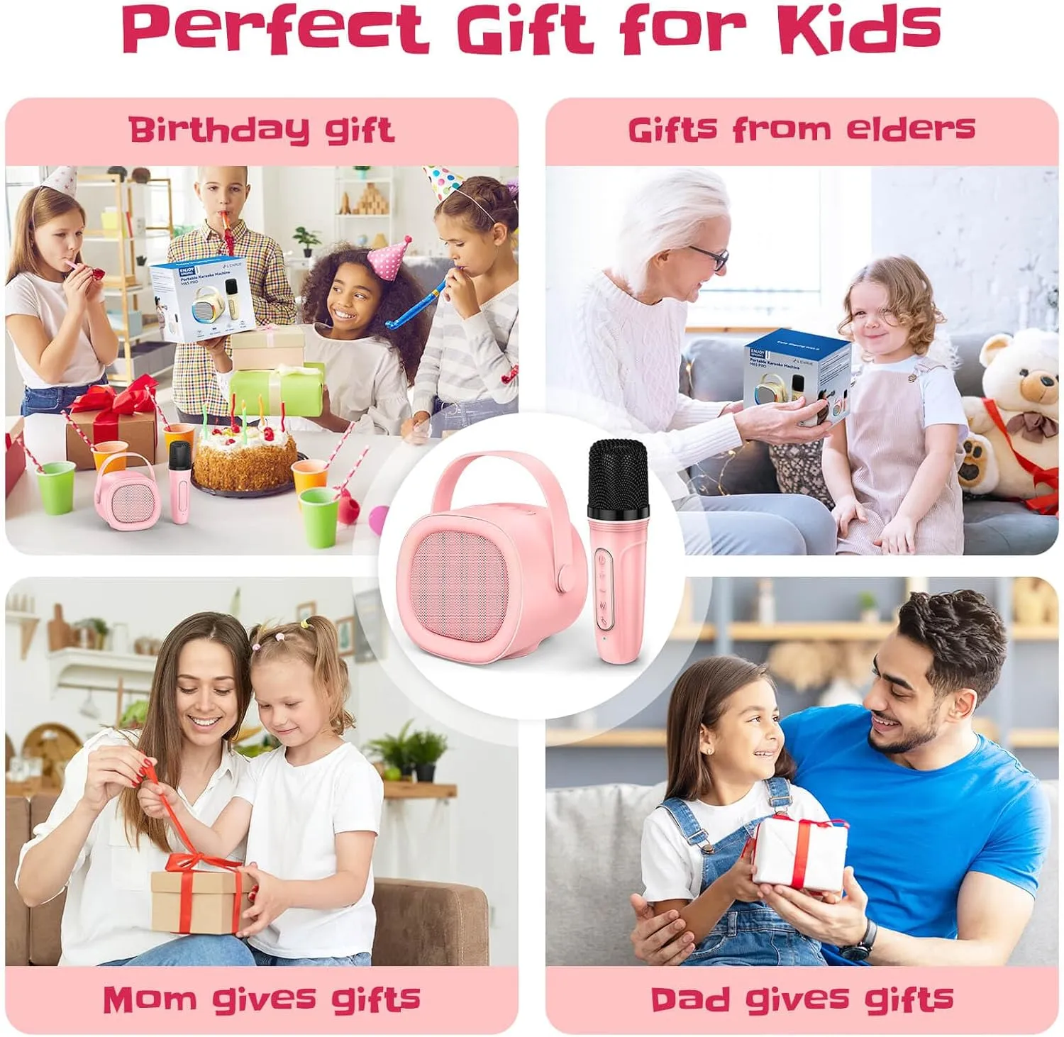 Pink 1 Mic) LENRUE Karaoke excess primordial buffalo hemp uninhabited Machine for Kids with Wireless Microphone$ 4 Magic Voices$ Karaoke Toys for Girls Boys$ Best Birthday Gifts for Kids 4$ 5$ 6$ 7$ 8$ 9$ 10$ 11$ 12 (M65 