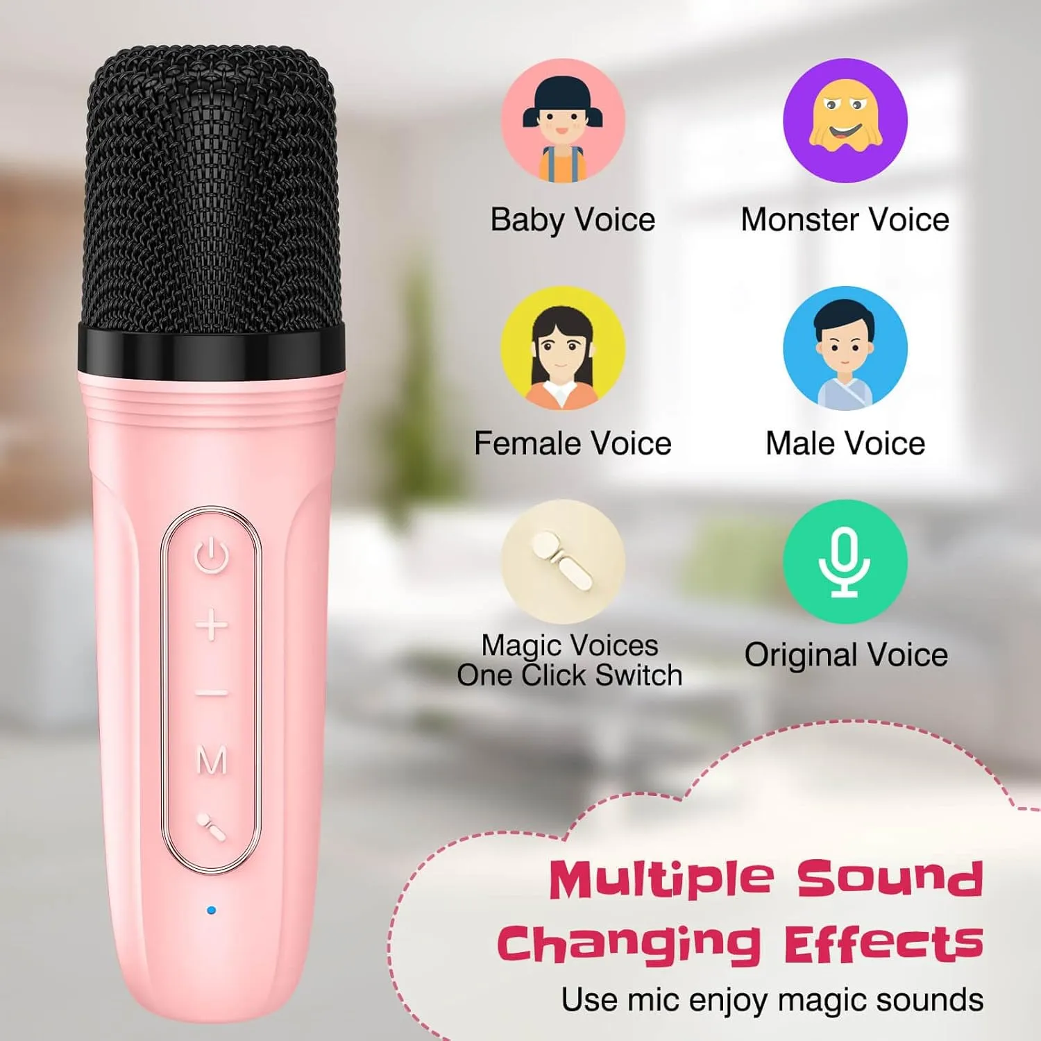 Pink 1 Mic) LENRUE Karaoke excess primordial buffalo hemp uninhabited Machine for Kids with Wireless Microphone$ 4 Magic Voices$ Karaoke Toys for Girls Boys$ Best Birthday Gifts for Kids 4$ 5$ 6$ 7$ 8$ 9$ 10$ 11$ 12 (M65 