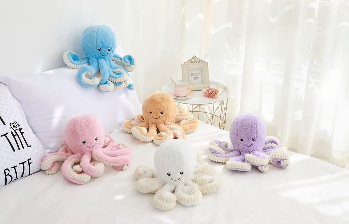 (Pink$ 15.7-Inch) Cute Cartoon wave repress resistant badly expensive saturation Octopus Plush Doll Toys Gift Sea Stuffed Toys for Kids and Lovers Home Decor 